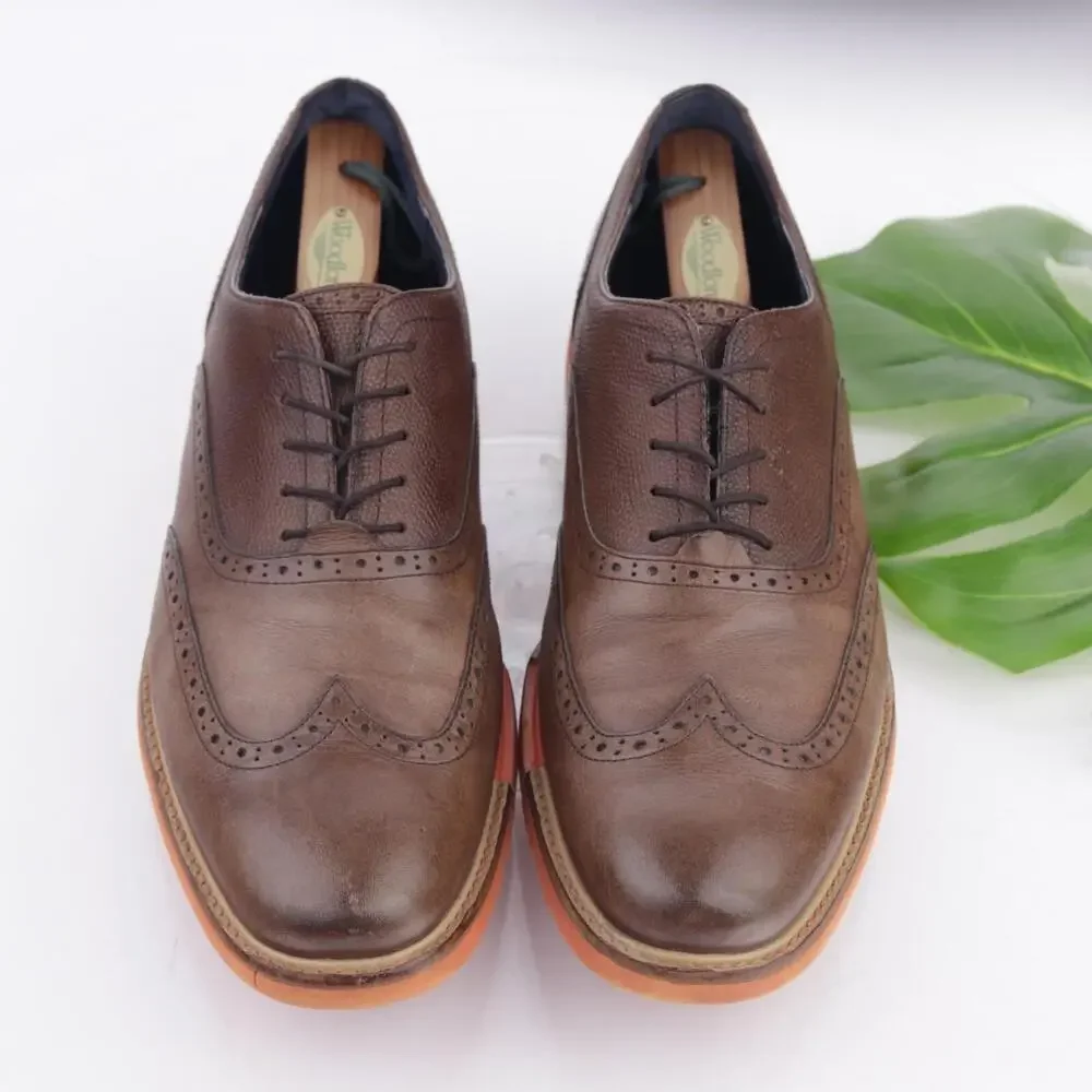 Cole Haan Mens Great Jones Oxfords Size 11 M  Brown Wingtip Brogue Dress Shoes‎